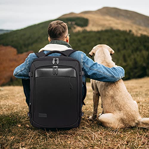 LOVEVOOK Black Expandable 45L Travel Backpack with Packing Cubes - Airline Approved Weekender Bag