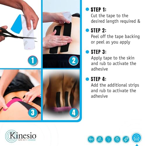 Pre-Cut Athletic Tape for Back Support - 3 Strips