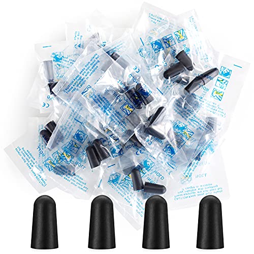 200 Pairs Black Noise Cancelling Ear Plugs - 33dB NRR Individually Bagged for Sleeping, Work & Construction