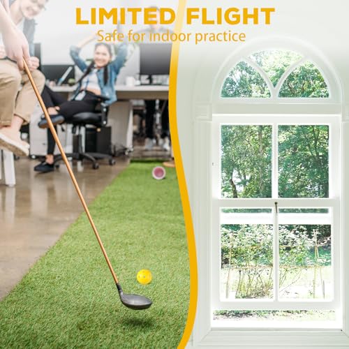 Lunmon Yellow 24 Pack Practice Golf Balls 42mm Plastic Golf Balls for Training