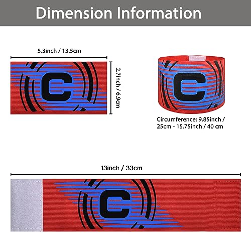 Adjustable Soccer Captain Armband - Red Unisex Elastic Band