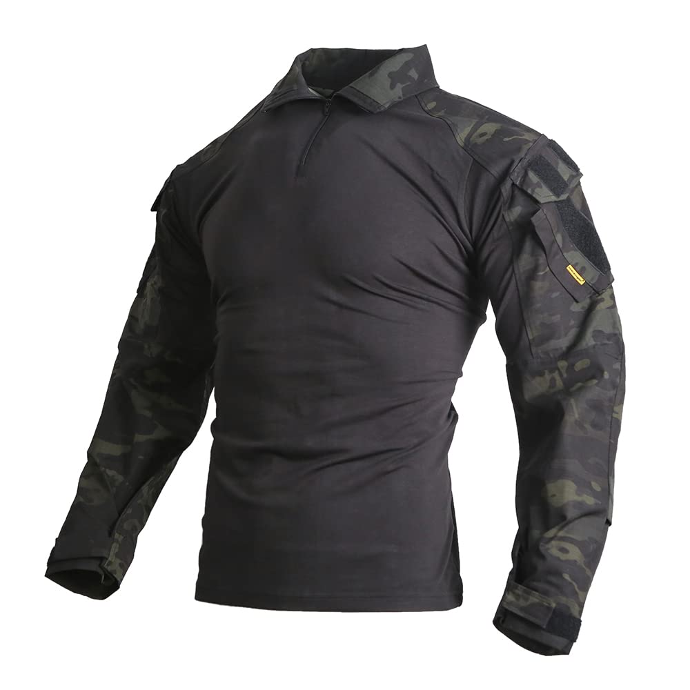EMERSONGEAR Upgraded Version E3 Combat Shirt,Tactical Hiking Hunting Fishing Long Sleeve Camo Shirts for Men