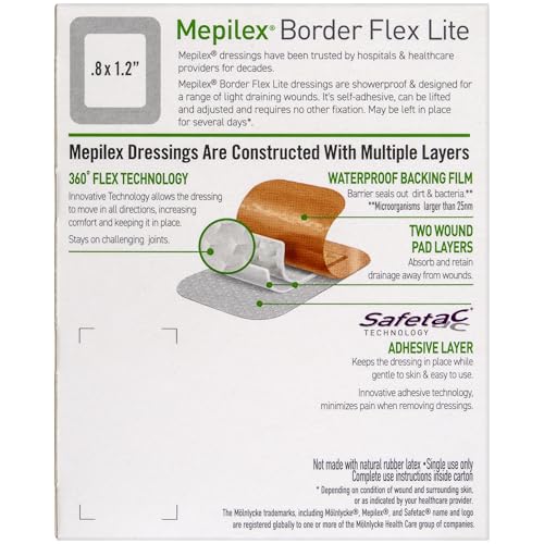 Mepilex Border Flex Lite Wound Dressing 1.6 x 2 In - Hospital Quality