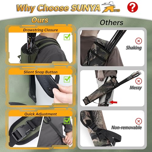 Archery Arrow Quiver with Shoulder Belt - Green