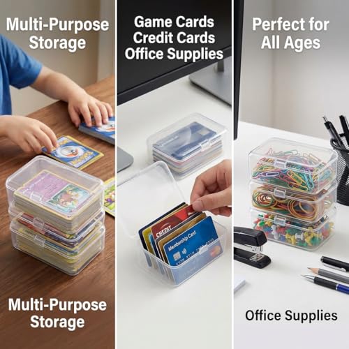 4 Pack Clear Plastic Card Storage Cases for Game Cards