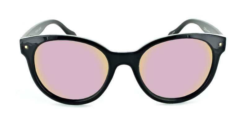 Optic Nerve - 2022 Premium & Affordable Polarized Wayfarer Sunglasses for Women, Hotplate Edition with Shiny Black Frame/Smoke/Rose Gold Mirror Lens