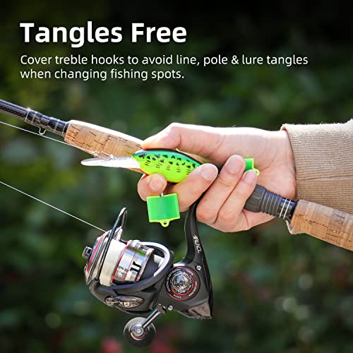 RUNCL Small Treble Hook Covers 50pcs Fishing Hook Safety Caps for Sizes 4-10