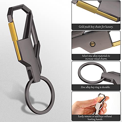 2-Piece Heavy Duty Metal Keychain Set - Black & Silver