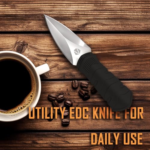 Mini EDC Fixed Blade Neck Knife - 6 Inch 440C Steel - Black
