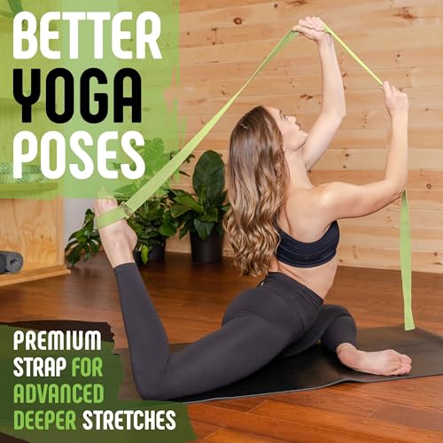 Yoga Strap with Easy-Feed Buckle - 8 Feet, Green