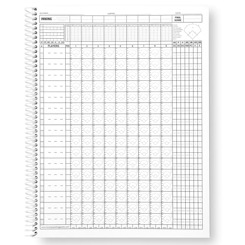 Large Print Baseball & Softball Scorebook - Spiral Bound, 35 Games