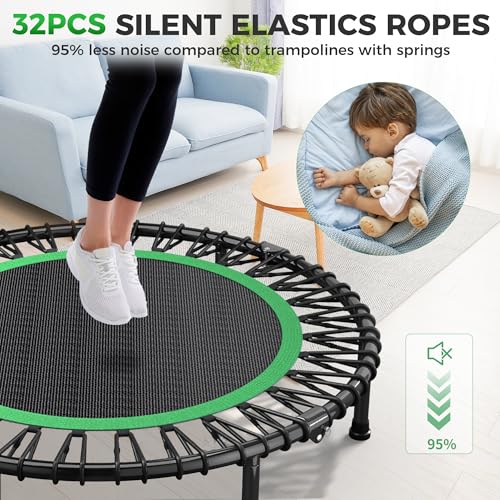 40" Rebounder Trampoline for Adults - Green, 450 LBS Capacity