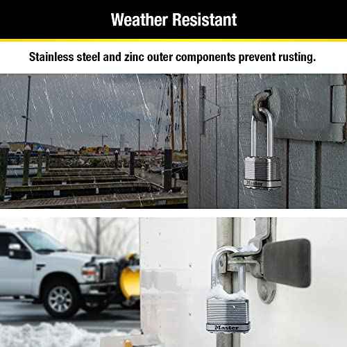 Master Lock M1XTRILH Magnum Heavy Duty Padlock with Key, 3 Pack Keyed-Alike