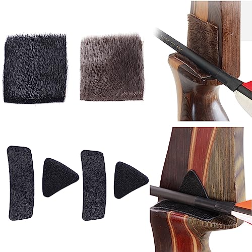 SPG Archery Hair Arrow Rest - 4 Packs All-Natural Fur Adhesive Shelf