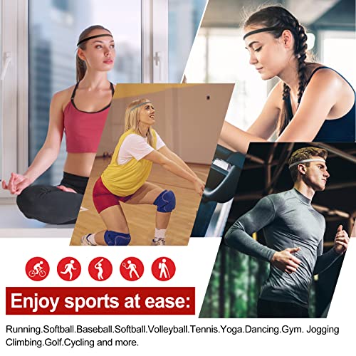 4-Pack Elastic Sports Headbands - Non-Slip Sweat-Wicking Athletic Hairbands