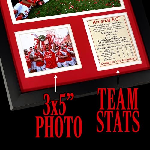 Arsenal 2025-2026 EPL Champions Framed Sports Photo - 15"L x 12"W