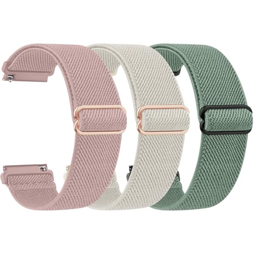 Meliya Veryfit Nylon Watch Bands 22mm for IDW13/IDW16/IDW19/IDW26/IDW28 - Starlight Pink Green Elastic Strap
