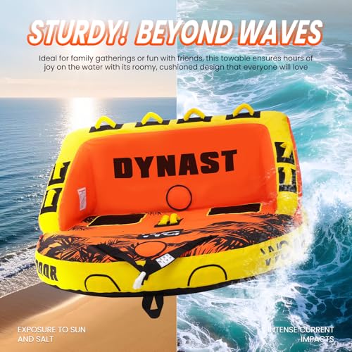 Heavy-Duty Towable Tube for Boating - 840D Nylon, 2 Rider - Maple Leaf