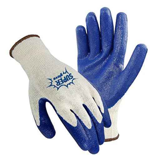 Galeton 6400-XL 6400 Super Gloves Rugged Latex Coated Palm Knit Gloves, X-Large ,Blue/White (Pack of 12)
