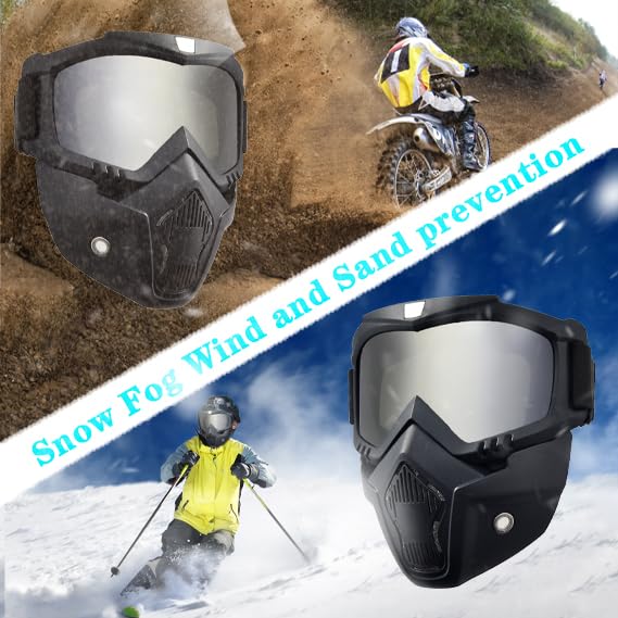CROSSBODY Silver Paintball Mask Anti-Fog Goggles with Removable Face Mask