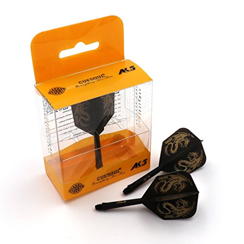 Integrated Dart Flight and Shafts - Black Dragon Size M-28mm
