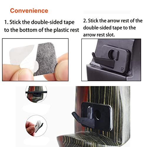 6pcs Black Plastic Arrow Rest for Left Hand Recurve Bow