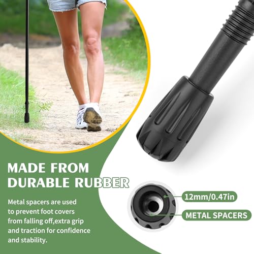 Universal Replacement Rubber Tips for Trekking Poles - Set of 6