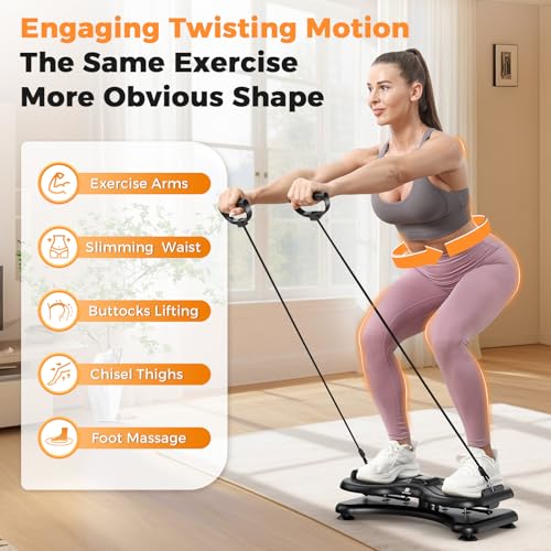 Waist Twist Board with LCD Display & Resistance Bands - Black