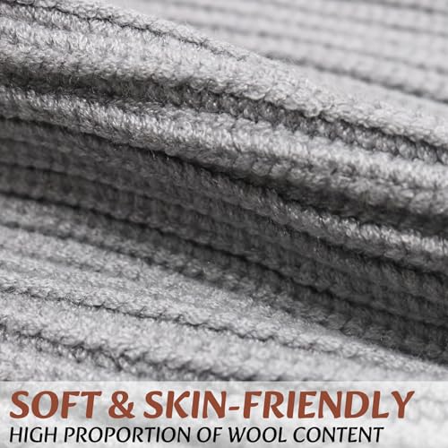 Wool Fisherman Beanies for Men Women Short Cuff Knit Beanie