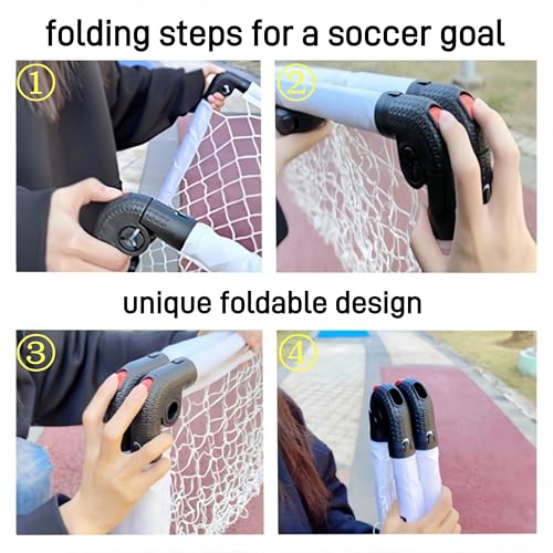 Foldable Mini Soccer Goal for Kids - 35.43in x 23.62in - White