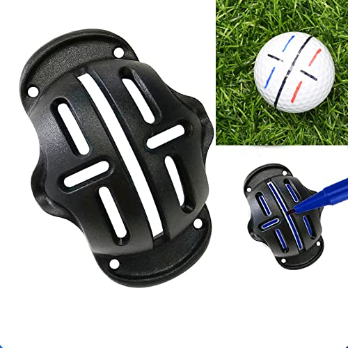 Golf Ball Marker Set - 4 Colors & 4 Stencils for Alignment