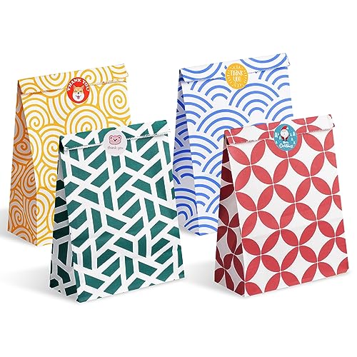Assorted Color Gift Bag Set - 48 Pcs, 9.4x6.7x3.2 Inches