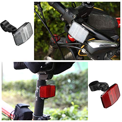 Bicycle Reflectors Set - 4 Pcs Red & White Front Rear Lights