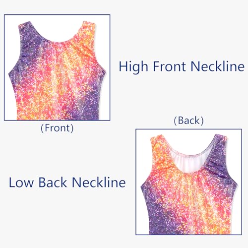 Gymnastics Leotards for Girls - Toddler Outfit in Orange & Purple - 3-4T