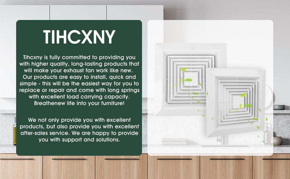 White 1 Piece (9 “x 9 ”Inch) Bathroom Exhaust Fan Cover with Spring, Square Ceiling or Wall Mounted Exhaust Fan, Ceiling Fan, Grille, Air Diffuser, Diverter Ventilation Hood, Replacement Accessories