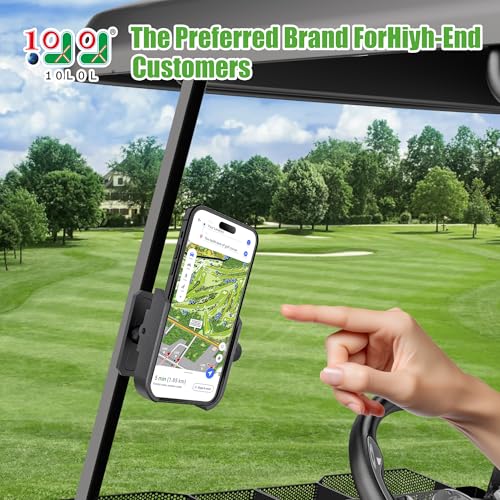 10L0L Magnetic Golf Cart Phone Holder Aluminum Alloy Mount - Upgraded & Secure