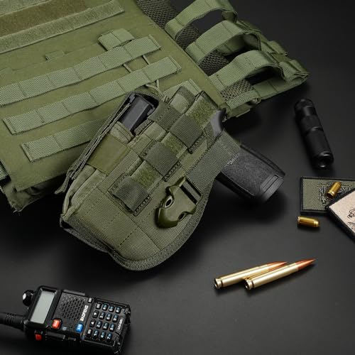 Adjustable Tactical Molle Belt Gun Holster - Army Green Left Hand