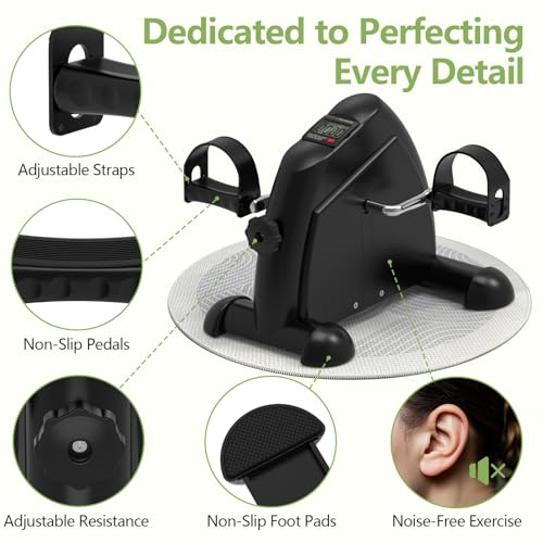Mini Under Desk Elliptical & Electric Exercise Bike - Pedal Exerciser