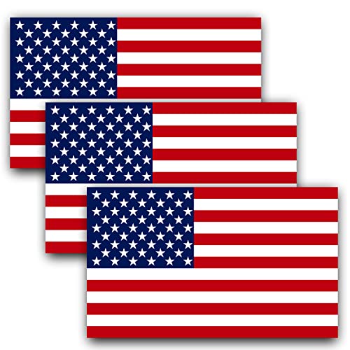 American Flag Decal - Reflective Vinyl Car Stickers - 3 Pack
