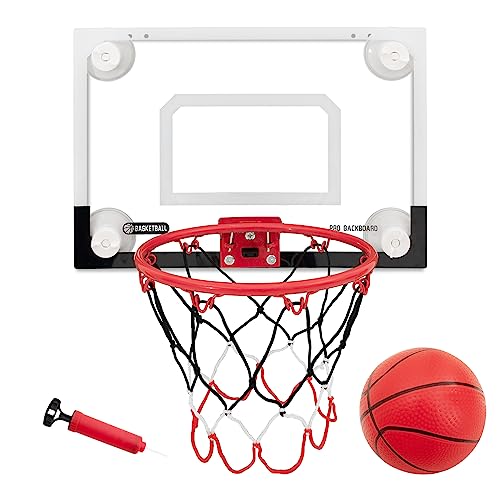 Indoor Mini Basketball Hoop with Suction Cups - Black & White