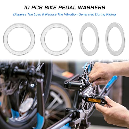 Stainless Steel Bike Pedal Washers - 10 Pack for Enhanced Stability