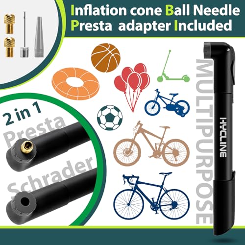 Portable Mini Bike Pump - 120 PSI Inflator for Schrader & Presta Valves