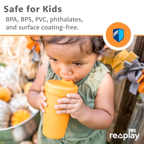 Re-Play Desert Roses Spill-Proof Sippy Cups for Toddlers 10 Oz Set of 4, Reusable & Safe in USA