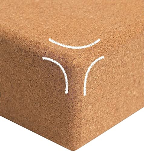 Cork Yoga Blocks 2 Pack - Natural Non-Slip Blocks, 9"x6"x4"