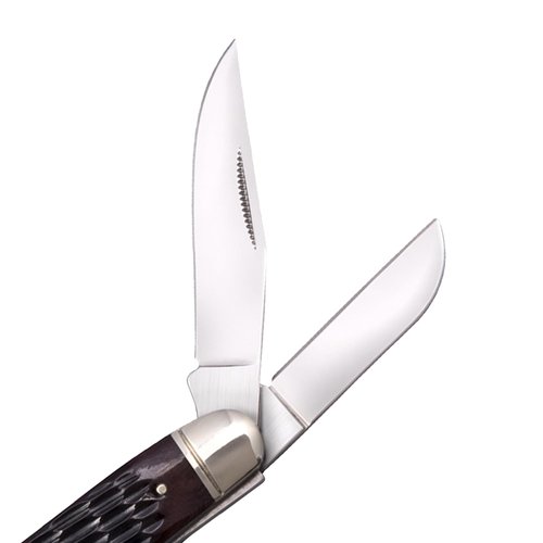 Cold Steel Gentlemen's Stockman Versatile Practical Durable Compact Pocket Folding Knife - 3 Blades; Jigged Bone Handle; Slip Joint Lock