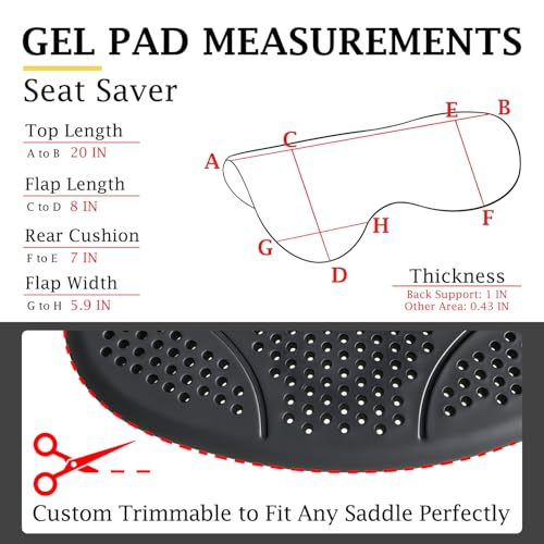 THREE ARCHERS Silicone Gel Horse Saddle Pad - Non-Slip, Shock Absorbing, All-Purpose Riding Pad