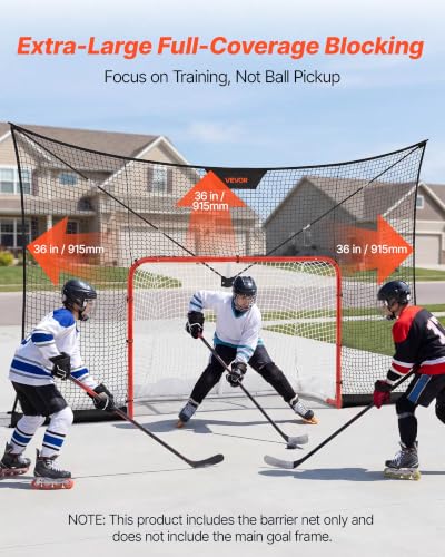 Hockey Goal with Backstop Net Set - 12x7FT Portable Training