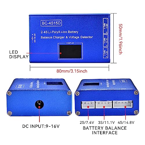 Smart Balance Charger for Lipo Li-Ion Batteries - 11.1V, 7.4V, 14.8V