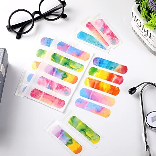 120 Pcs Kids Waterproof Tie Dye Bandages - Flexible Adhesive Wound Cover