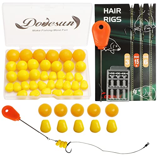 Carp Fishing Hair Rigs Kit with Bait Hooks - Size #6, 41PCS